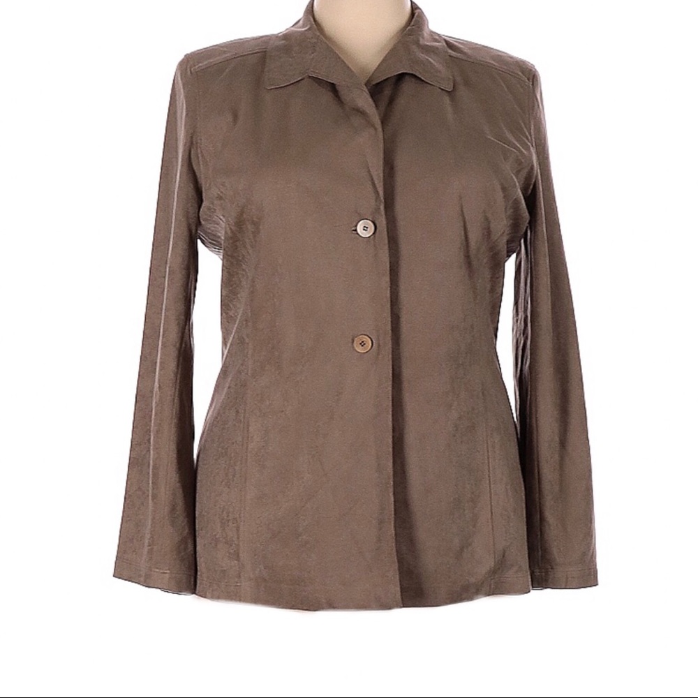 Doncaster Jacket Faux Suede Brown Size 18